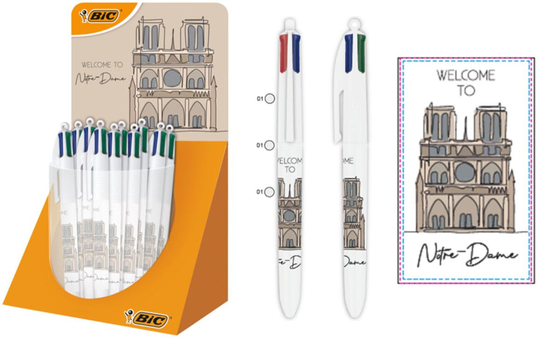 Stylo Notre Dame de Paris Bic 4 couleurs