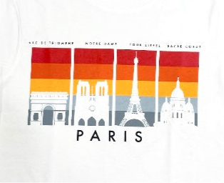 Tee shirt monuments Paris ombre