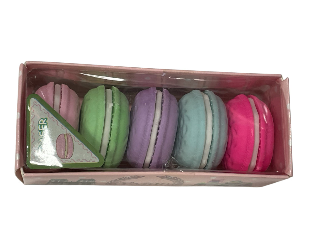 5 Gommes macarons couleurs