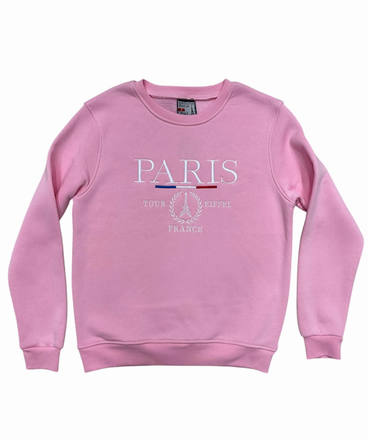 Sweat-Shirt Paris Tour Eiffel Rose