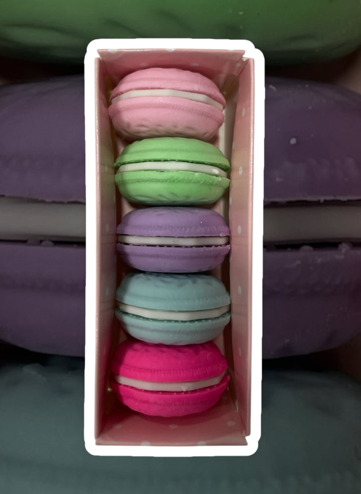 5 Gommes macarons couleurs