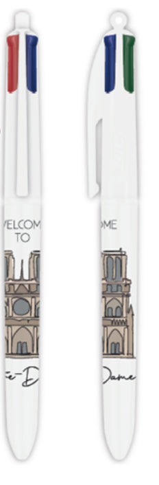 Stylo Notre Dame de Paris Bic 4 couleurs