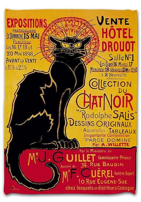 Paño de cocina "La Tournée du Chat noir"